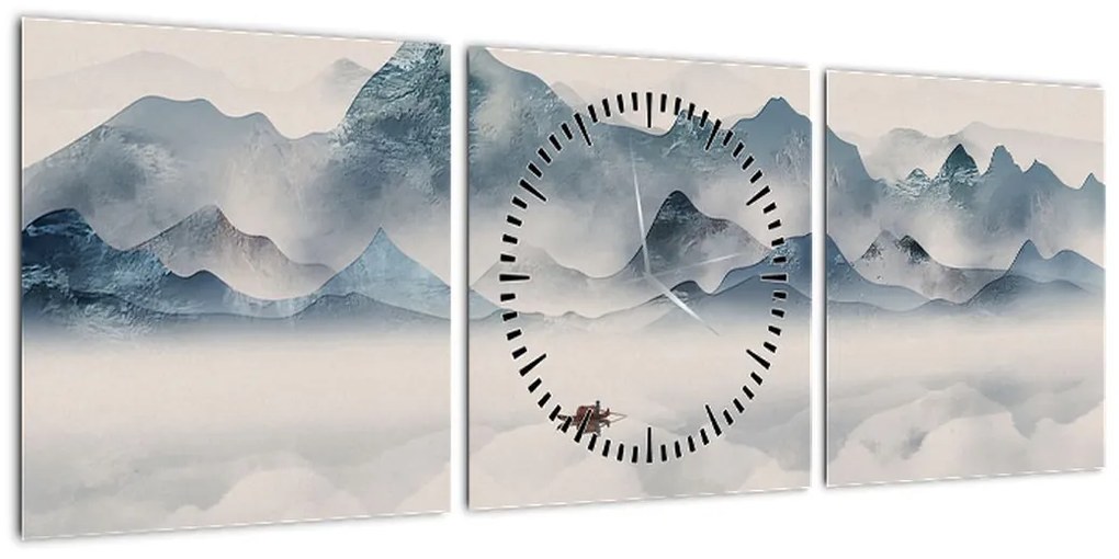 Obraz - Dolina Gór Błękitnych (z zegarem) (90x30 cm)
