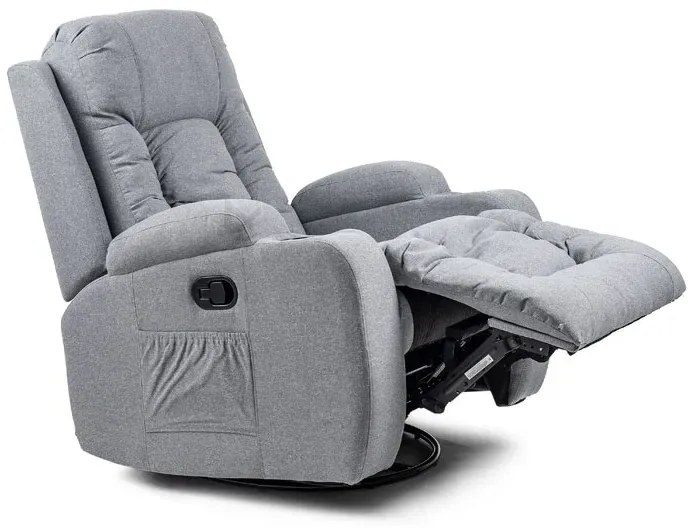 Szary masujący fotel wypoczynkowy do salonu - Bergos 4X