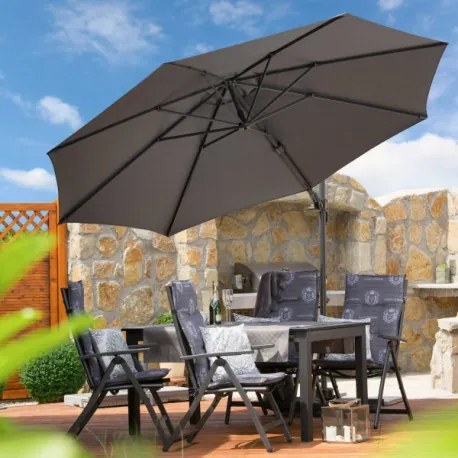 RAVENNA 330 cm - duży wahadłowy parasol ogrodowy z drążkiem bocznym : Substancja Desen - 846