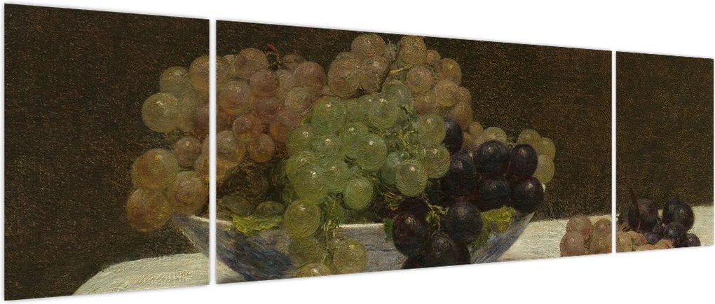Obraz - Henri Fantin-Latour, Still Life with Grapes and a Carnation, reprodukcje (170x50 cm)