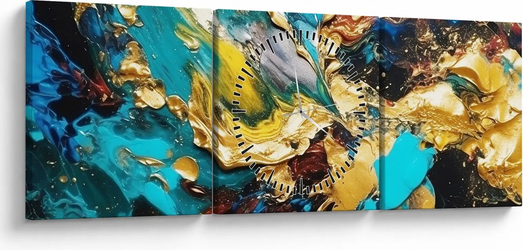Obraz - Teksturowany obraz olejny (z zegarem) (90x30 cm)