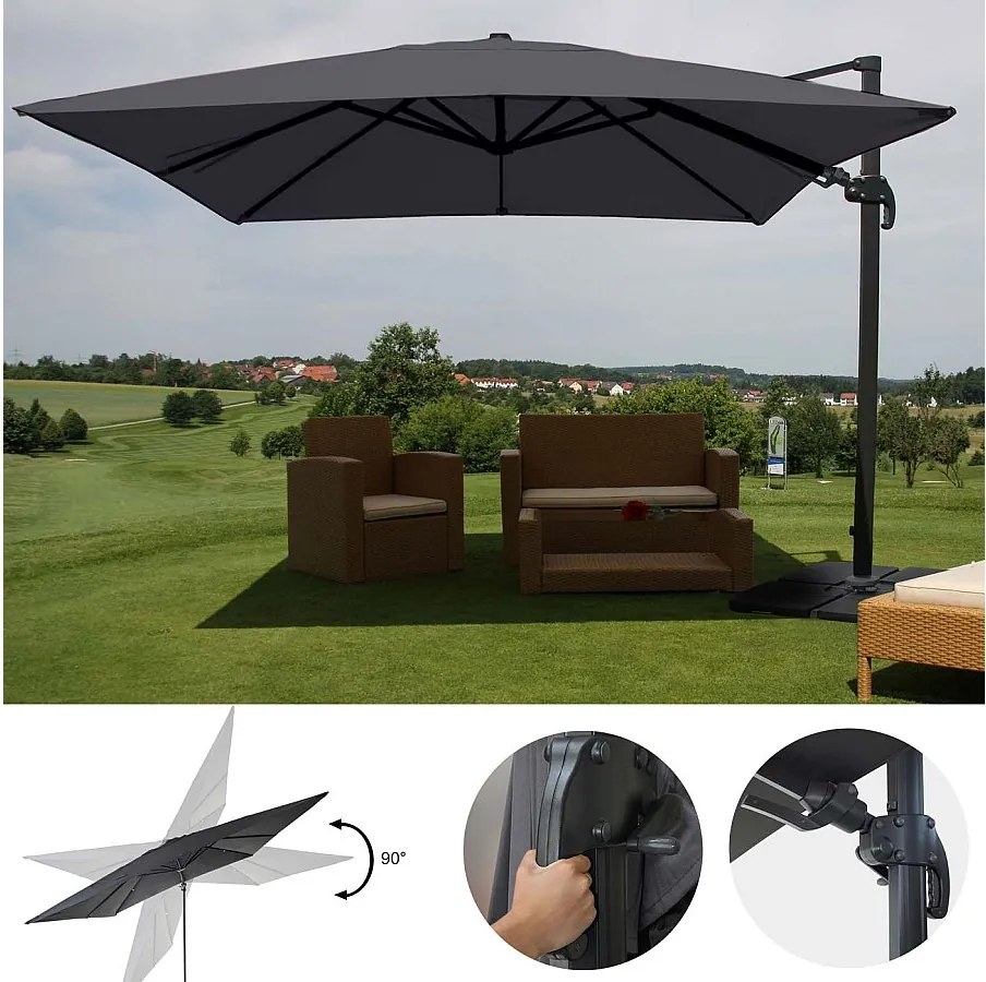 Parasol do świateł drogowych MCW-A96 I obrotowy,  antracyt ze stojakiem, obrotowy