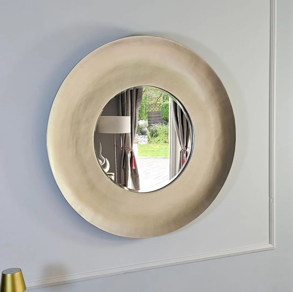 Lustro w srebrnej, okrągłej ramie , średnica 108cm