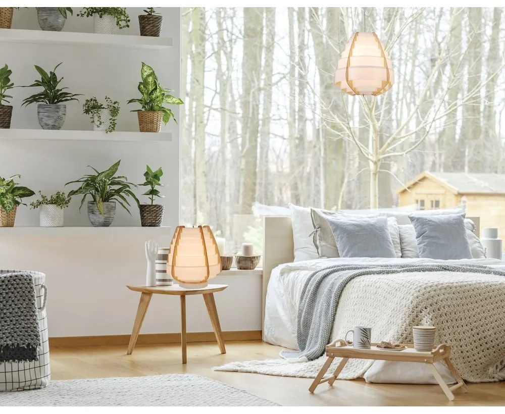 Biała lampa stołowa (wysokość 27 cm) Nagoja – Candellux Lighting