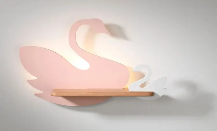 Różowo-biały kinkiet ścienny w kształcie łabędzia - 7X K037 H9-K60