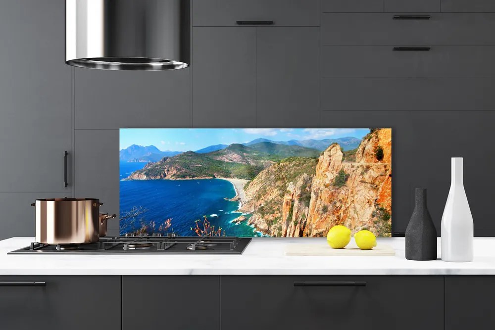 Panel Szklany Surowy Pejzaż Nadmorskich Skał