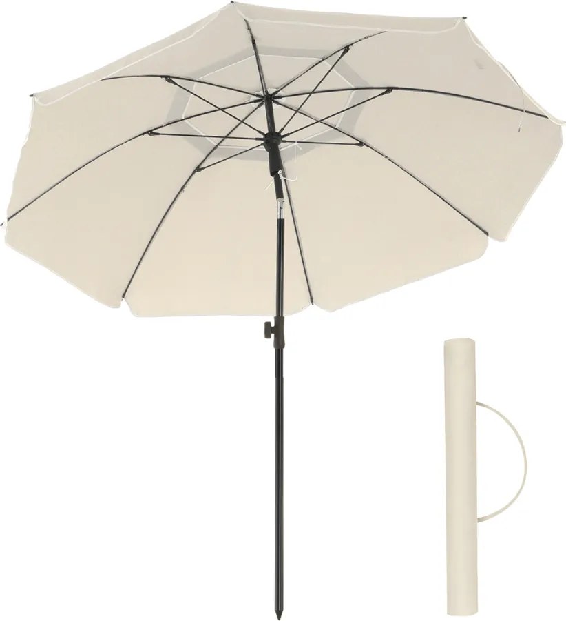 Parasol SOLARA, Ø160 cm, beżowa SongmicsHome