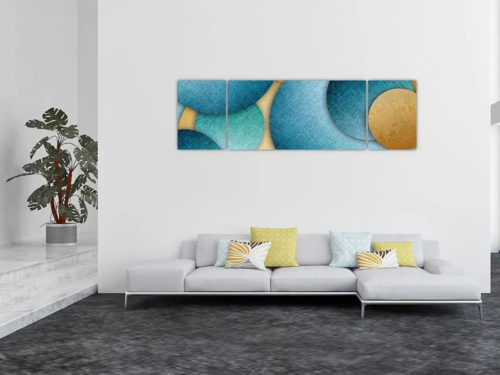 Obraz kręgów abstrakcji (170x50 cm)