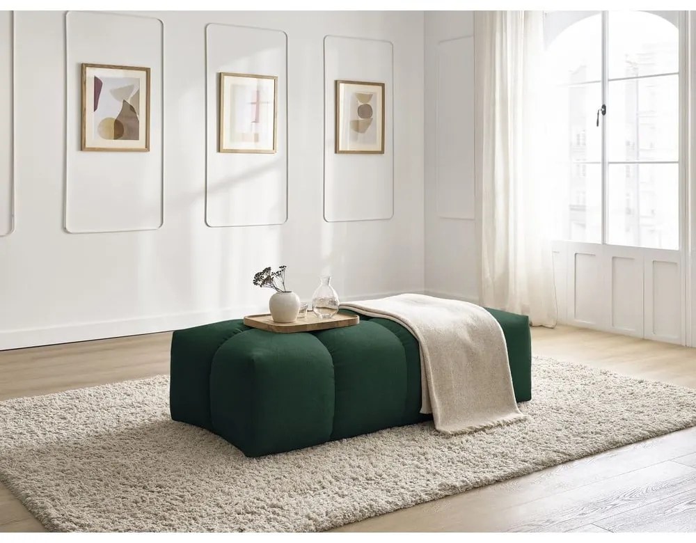 Zielony podnóżek z tkaniny szenilowej Everest – Bobochic Paris