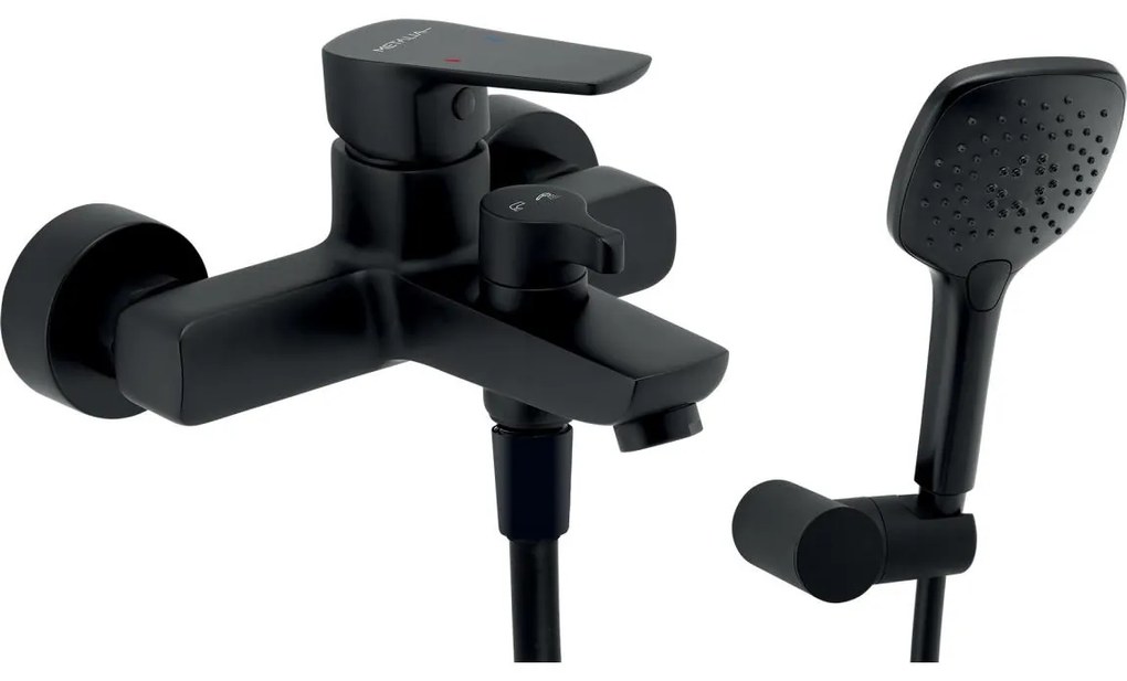 Novaservis - Zestaw wannowy z baterią METALIA, czarny