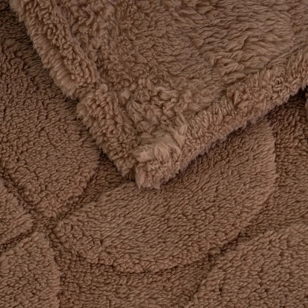 Brązowy koc z mikropluszu 130x160 cm Mid Century – Casa Selección