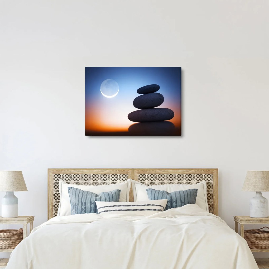 Obraz ułożonych kamieni jeden na drugim (70x50 cm)