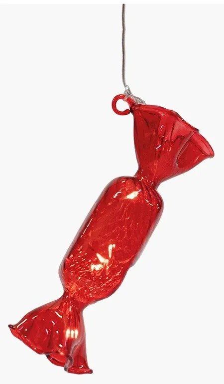 Czerwona wisząca świąteczna dekoracja świetlna ø 1,5 cm Hannah – Sirius