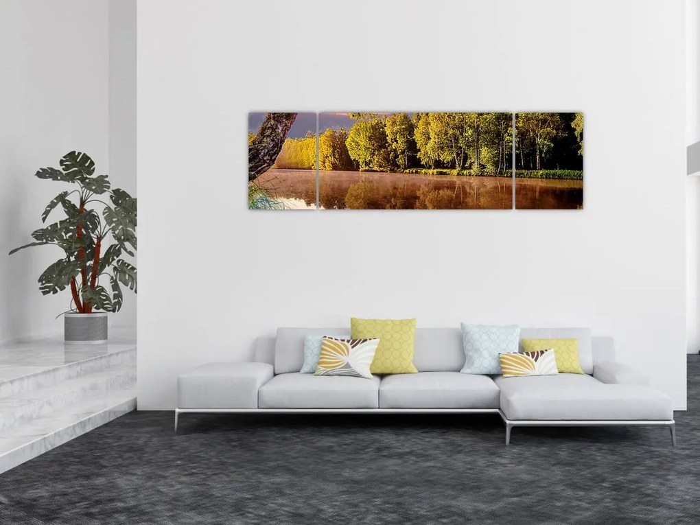 Obraz - Za rzeką (170x50 cm)