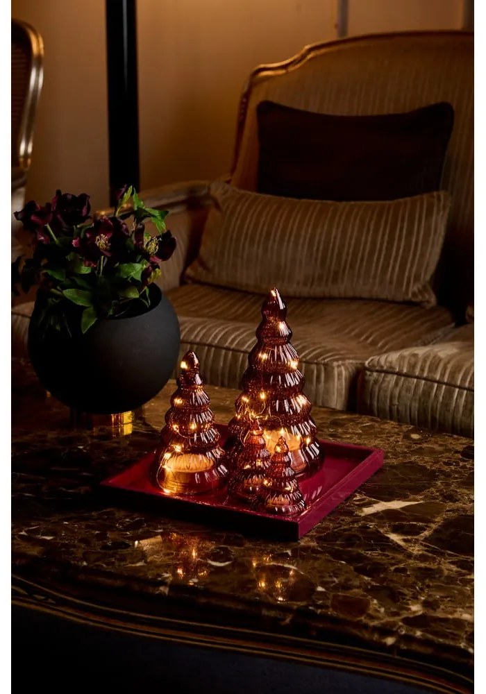 Bordowe dekoracje świetlne zestaw 2 szt. na baterie ø 6,5 cm Lucy – Sirius