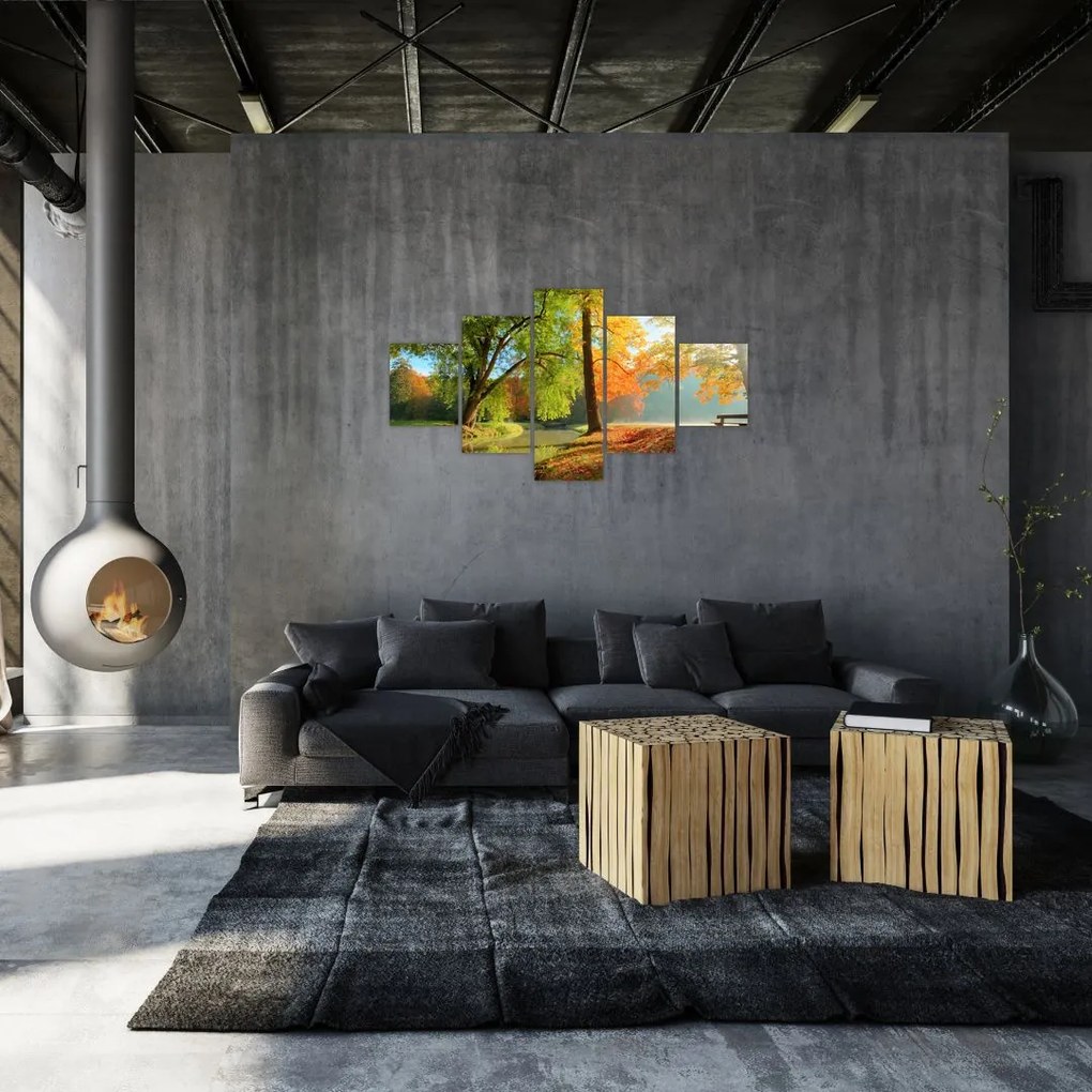 Obraz - Spokojny jesienny krajobraz (125x70 cm)