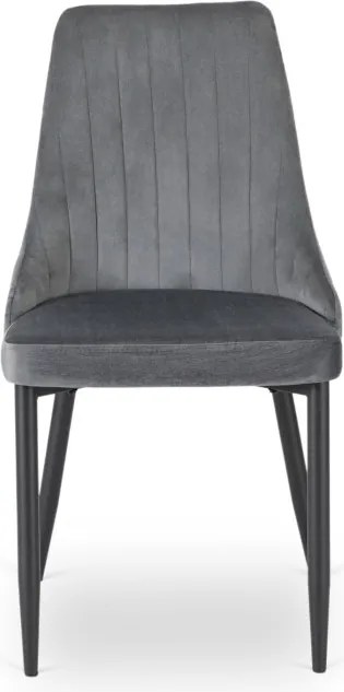 Zestaw Stół Okrągły Rozkładany HARRY 102-142 cm Dąb Artisan/Czarny i 4 Krzesła Tapicerowane BARI Szare Nowoczesne