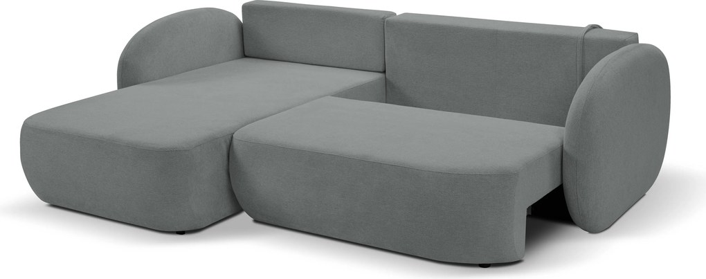 Masseno Narożnik AMICO z funkcją spania i pojemnikiem na pościel Narozniki L, Rozkładana sofa - Szary, ARAGON 93