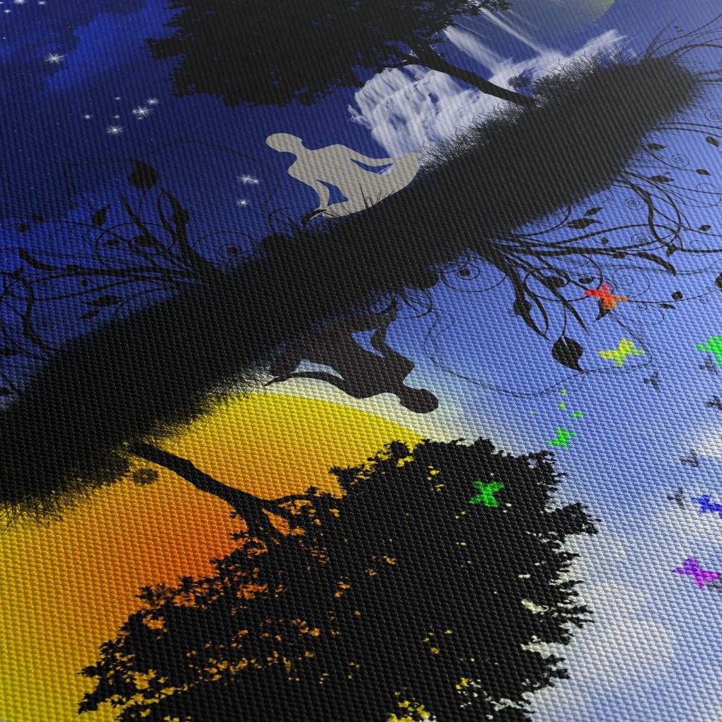 Obraz - Odbicie równowagi (z zegarem) (90x30 cm)