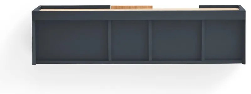 Antracytowo-naturalna niska komoda w dekorze dębu 110x23 cm Otto – Teulat