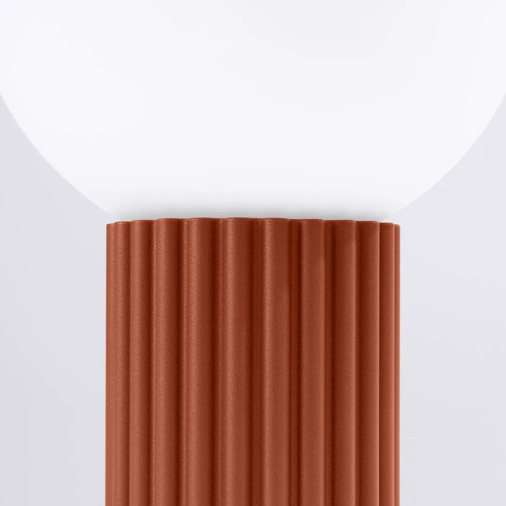 Lampa biurkowa HALO ochra czerwona ryflowana SOLLUX  LIGHTING