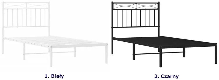 Czarne metalowe łóżko pojedyncze 90x200 cm S7-A94