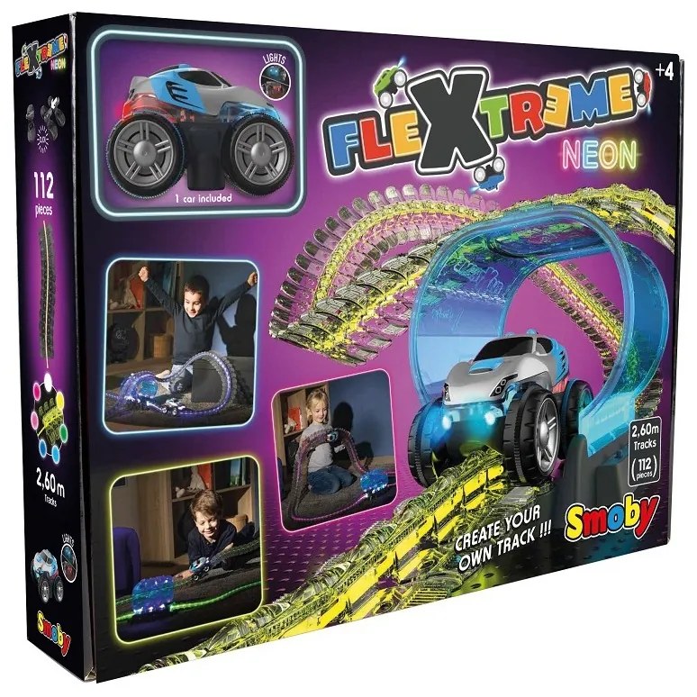 Smoby flextreme neon tor samochodowy z autem zestaw startowy