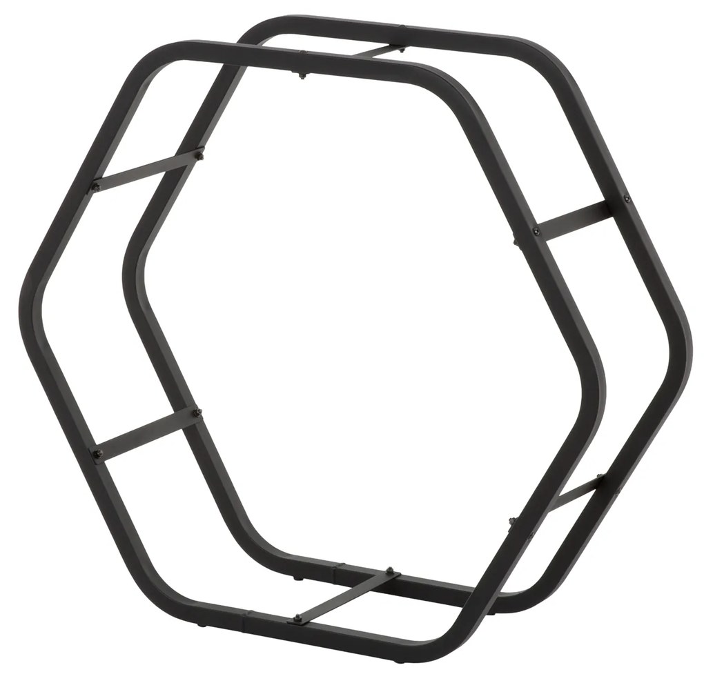 Stojak na drewno Hexagon 87 x 28 x 79 cm czarny PATIO