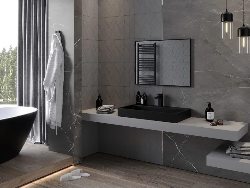 Mexen Loft lustro łazienkowe prostokątne 80 x 60 cm, rama czarna - 9852-080-060-000-70