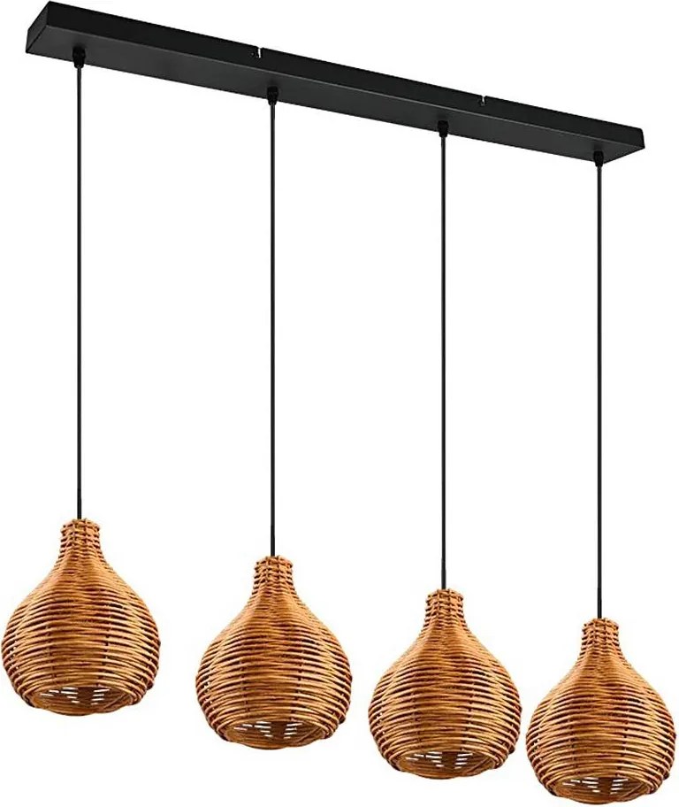 Reality - Żyrandol na lince SPROUT 3xE14/40W/230V brązowy/rattan