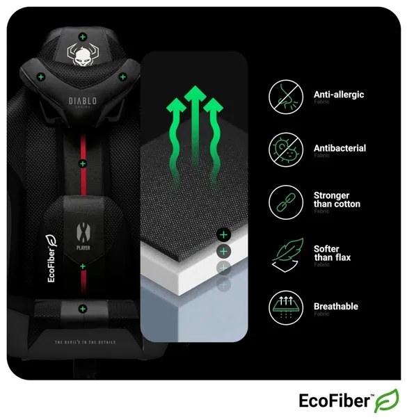 Materiałowy Fotel Diablo X-Player 2.0 Small: Biało-czarny