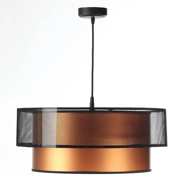 Miedziano-czarna lampa wisząca nad stół z siatką - 4X S421 R3-C25