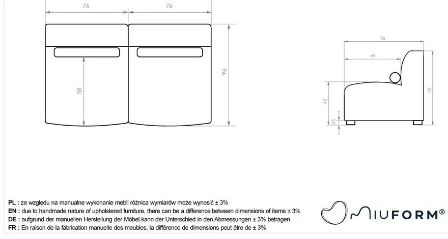 Szara sofa 152 cm Flex Felix – Miuform