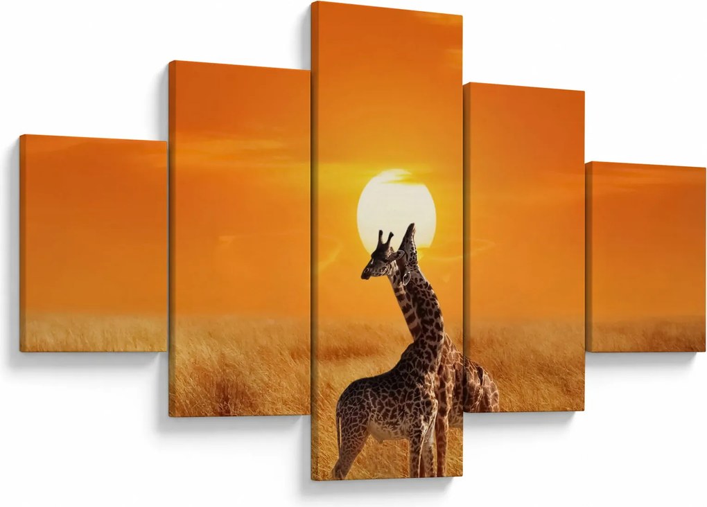 Obraz - Żyrafy w Parku Narodowym Serengeti (125x70 cm)