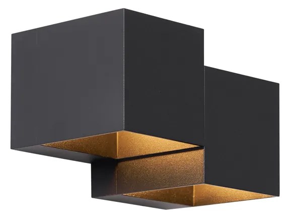 Nowoczesna lampa ścienna czarna 2-punktowa - Transfer Double