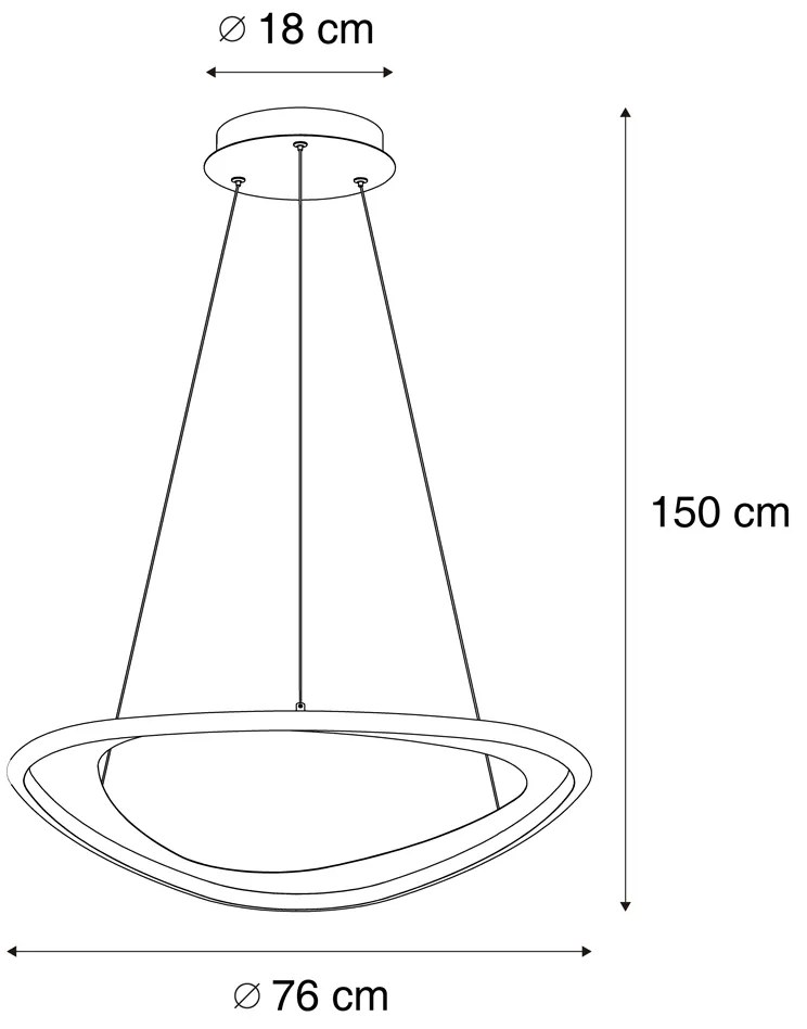 Designerska lampa wisząca czarna z 3-stopniową regulacją ściemniania - OrganicoDesignerski Oswietlenie wewnetrzne