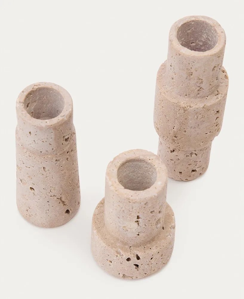 Kamienne świeczniki zestaw 3 szt. Majid – Kave Home