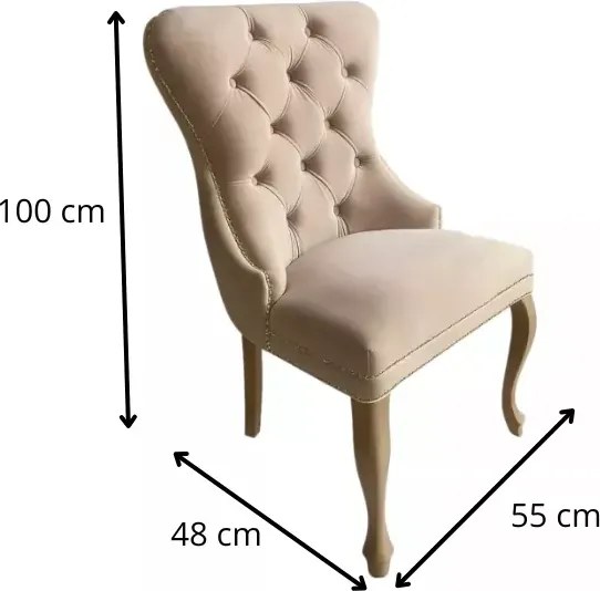 Tapicerowane krzesło pikowane Madame 2 w stylu glamour