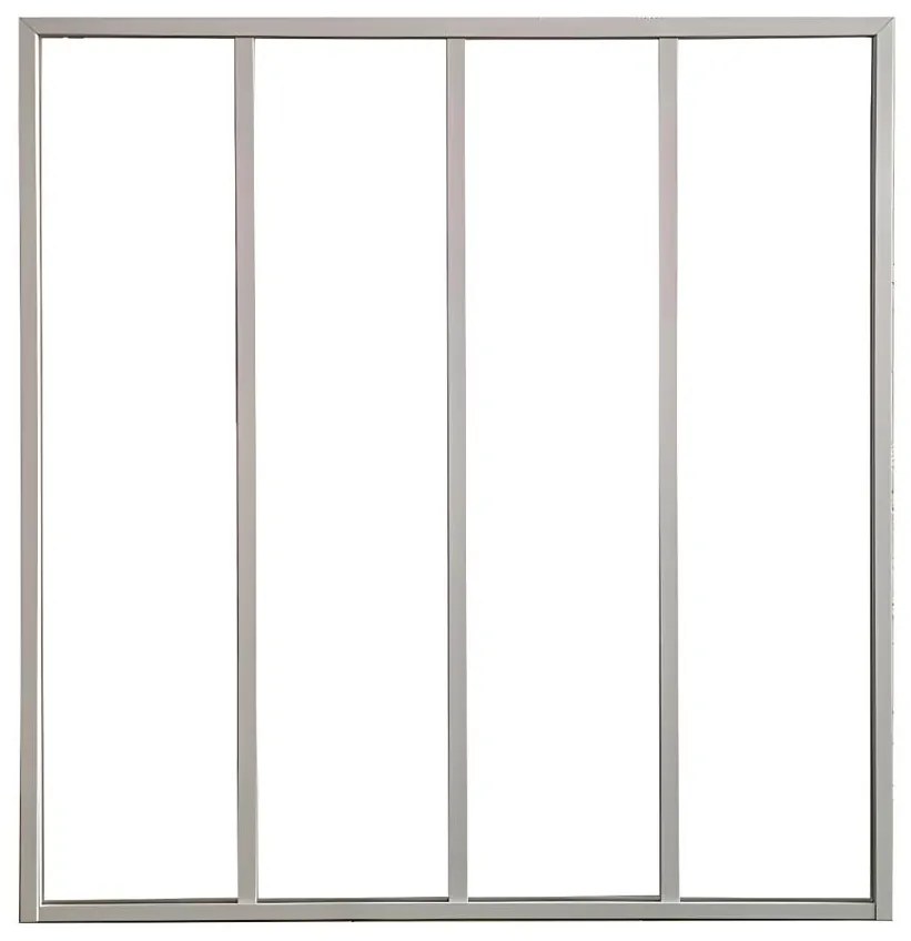 Przeszklona ścianka BAYVIEW z aluminium lakierowanego termicznie w kolorze białym – 120 × 105 cm