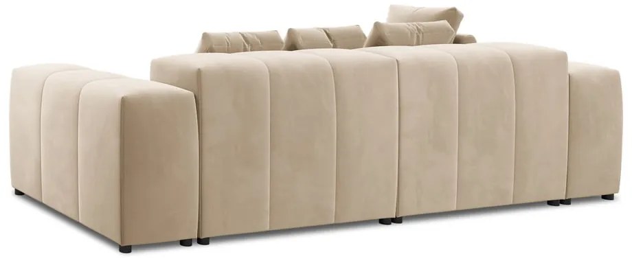 Beżowy aksamitny narożnik (róg zmienny) Rome Velvet – Cosmopolitan Design