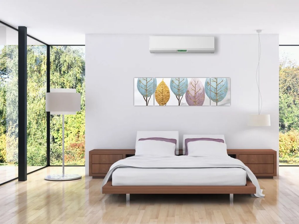 Obraz - Designowe drzewa (170x50 cm)