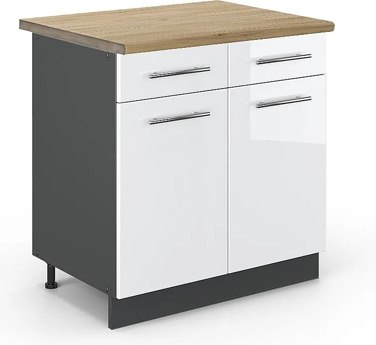 Szafka dolna do kuchni biały wysoki połysk 80x60x82 fame-line