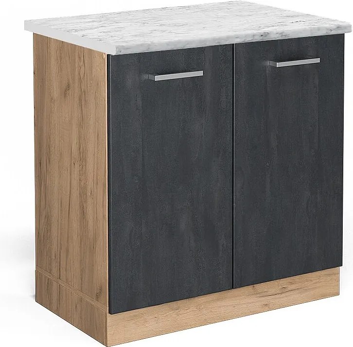 Szafka pod zlew czarny beton 80x60x81.6 r-line