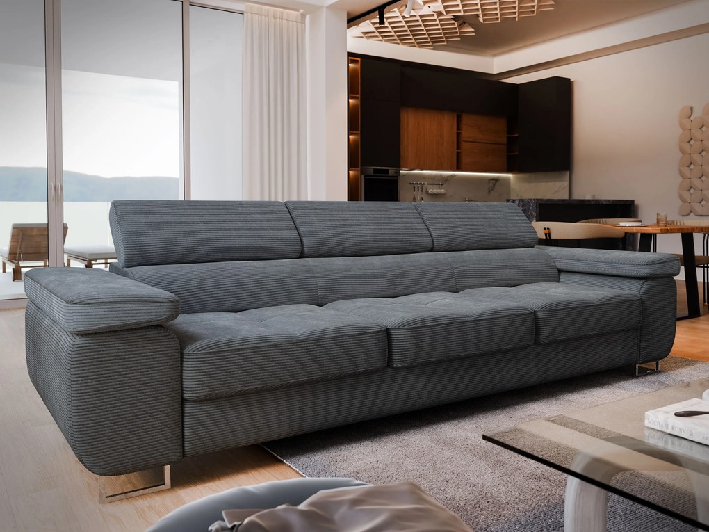 Masseno Sofa MOSINE z funkcją spania, Rozkładana sofa - Szary, POSO 60