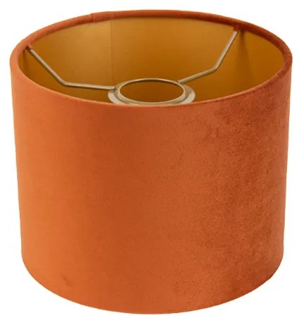 Pomarańczowy abażur z tkaniny ze złotym wnętrzem 18/18/14 Nowoczesny