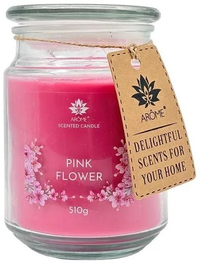 Arome Świeca w szkle 510 g, Pink flower