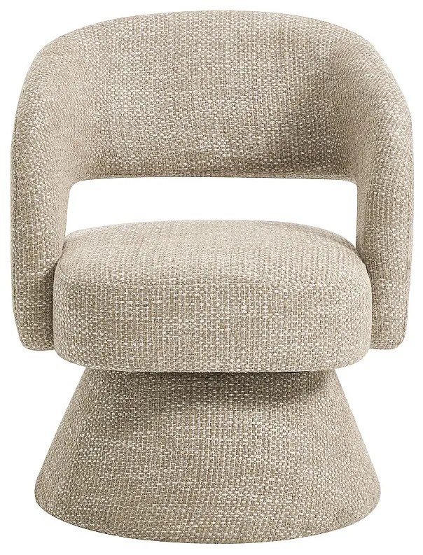 Fotel obrotowy z teksturowanej beżowej tkaniny NAROLIA