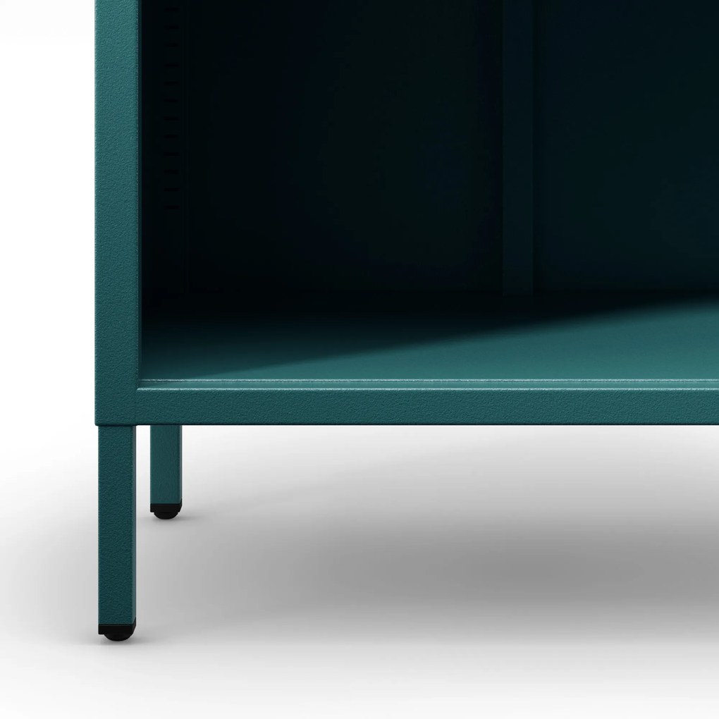 Regał płytki otwarty na książki na nóżkach morski, 500x1800x350 mm: MARIO Modern