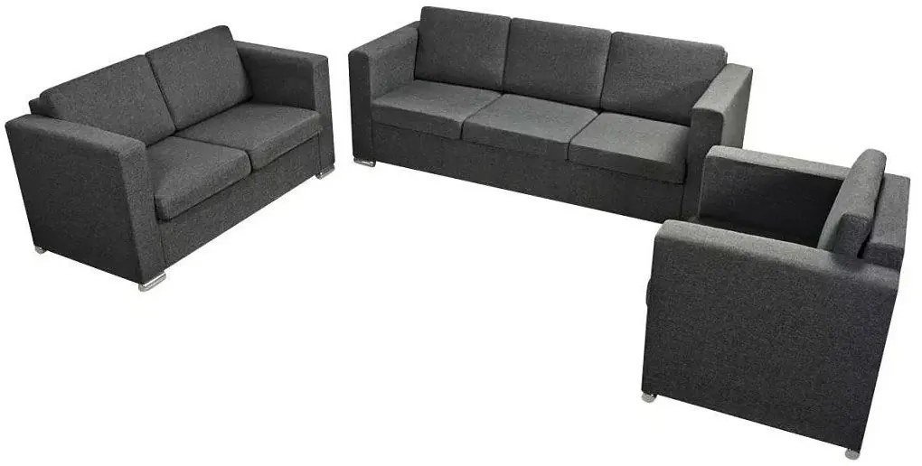 Minimalistyczny zestaw wypoczynkowy Telva 2X - Ciemnoszary