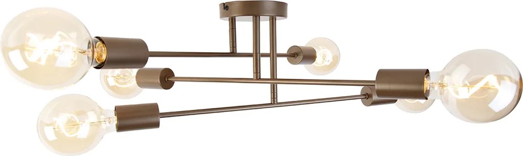 Industrialna lampa sufitowa ciemny brąz 6 świateł - Sydney